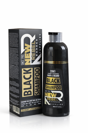 New Rebel Black Shampoo Hair and Beard Care 400ml - Hairwaxshop